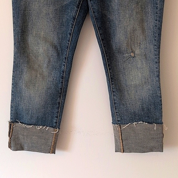 Oliver Logan Womens 26 Ankle Cropped Straight Leg Denim Jeans Boho Western - Picture 2 of 7